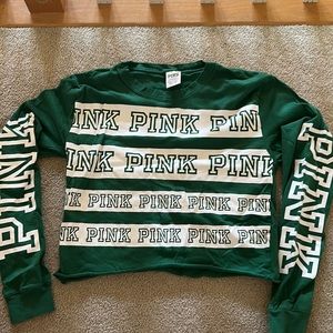 VS pink cropped long sleeve